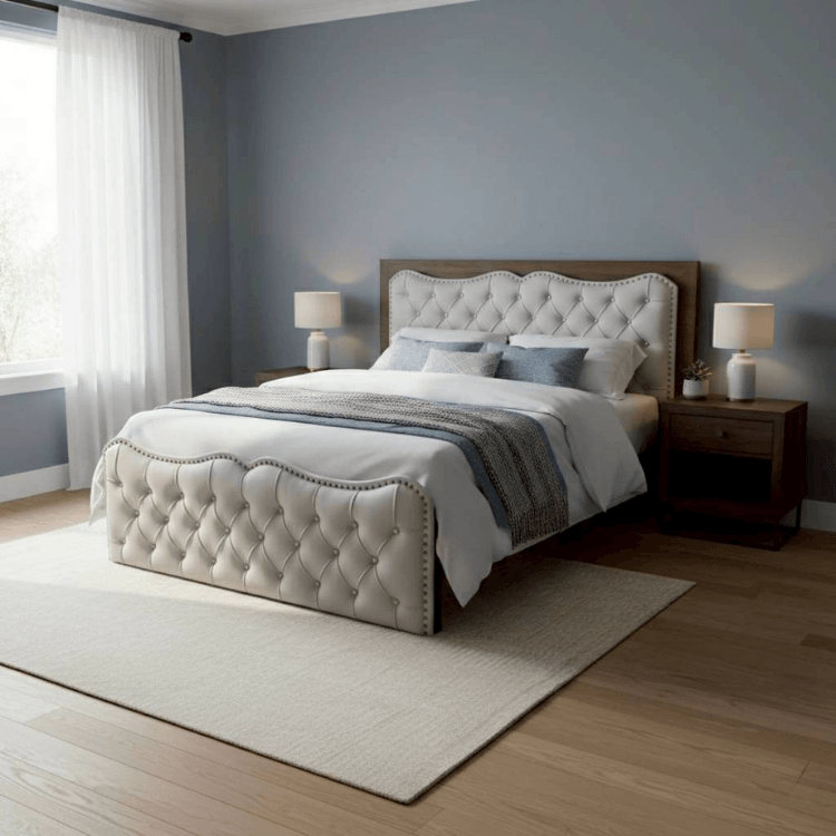 ฐานรองหัวเตียง 3.5 ฟุต WISDOM DESIGN FURNITURE รุ่น ROYAL PRINCESS สีเทา